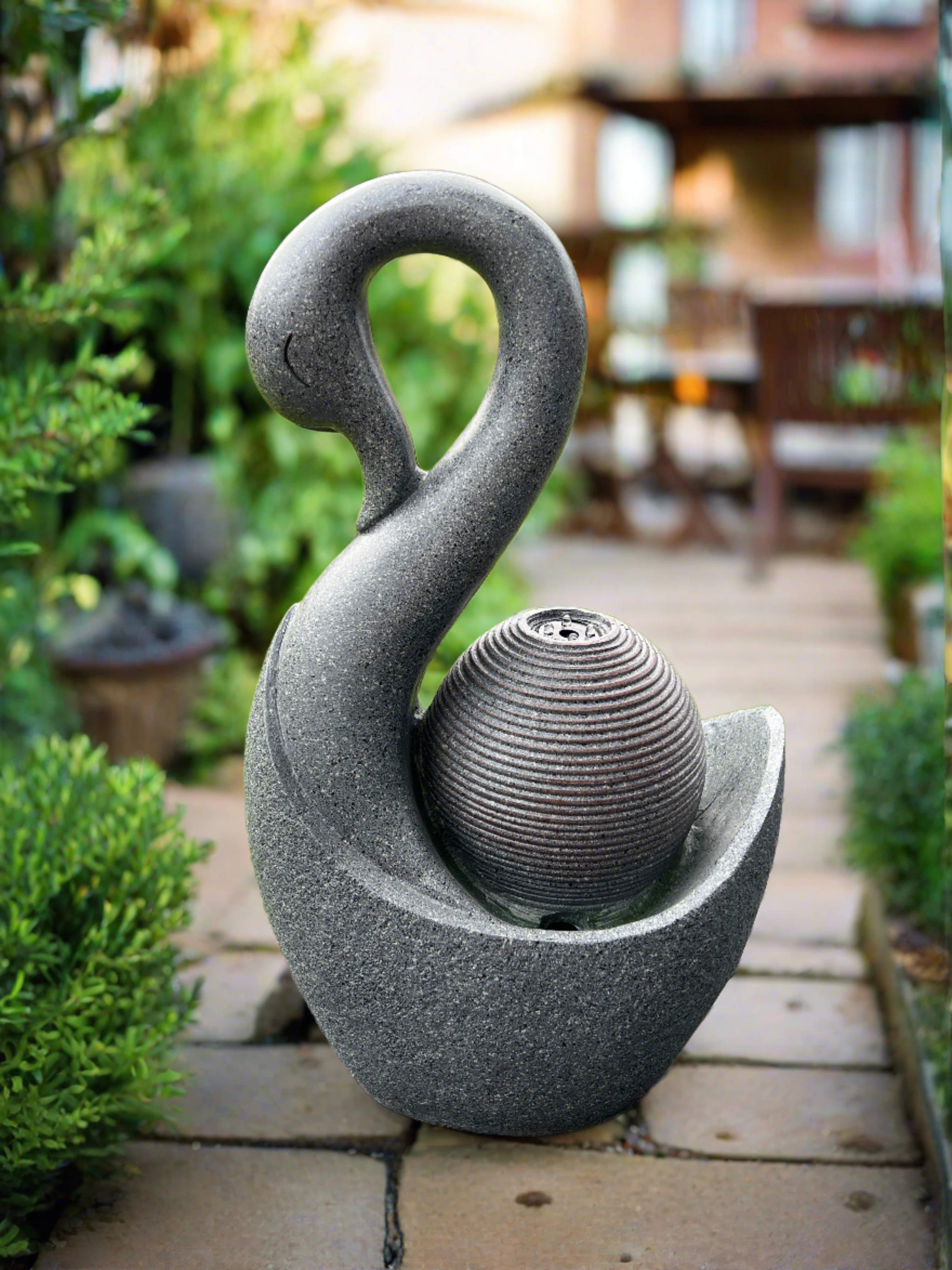 Solar Powered Swan Water Fountain with LED Lights - 28x20x48cm Outdoor Garden Decor for Patio, Yard & Landscape