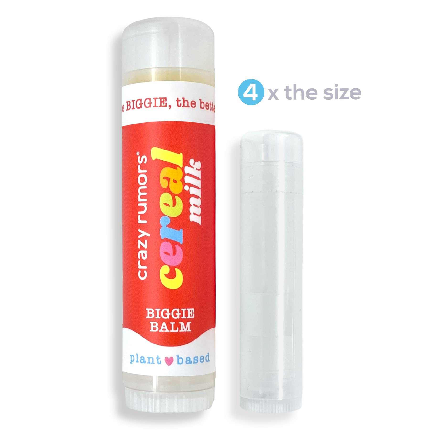 Crazy Rumors Biggie Cereal Milk Flavored Lip Balm - All Natural, Vegan & Moisturizing (0.6 oz, 4X Larger) for Dry Lips, Winter Care & Daily Nourishment - Perfect for School, Work & Outdoor Activities