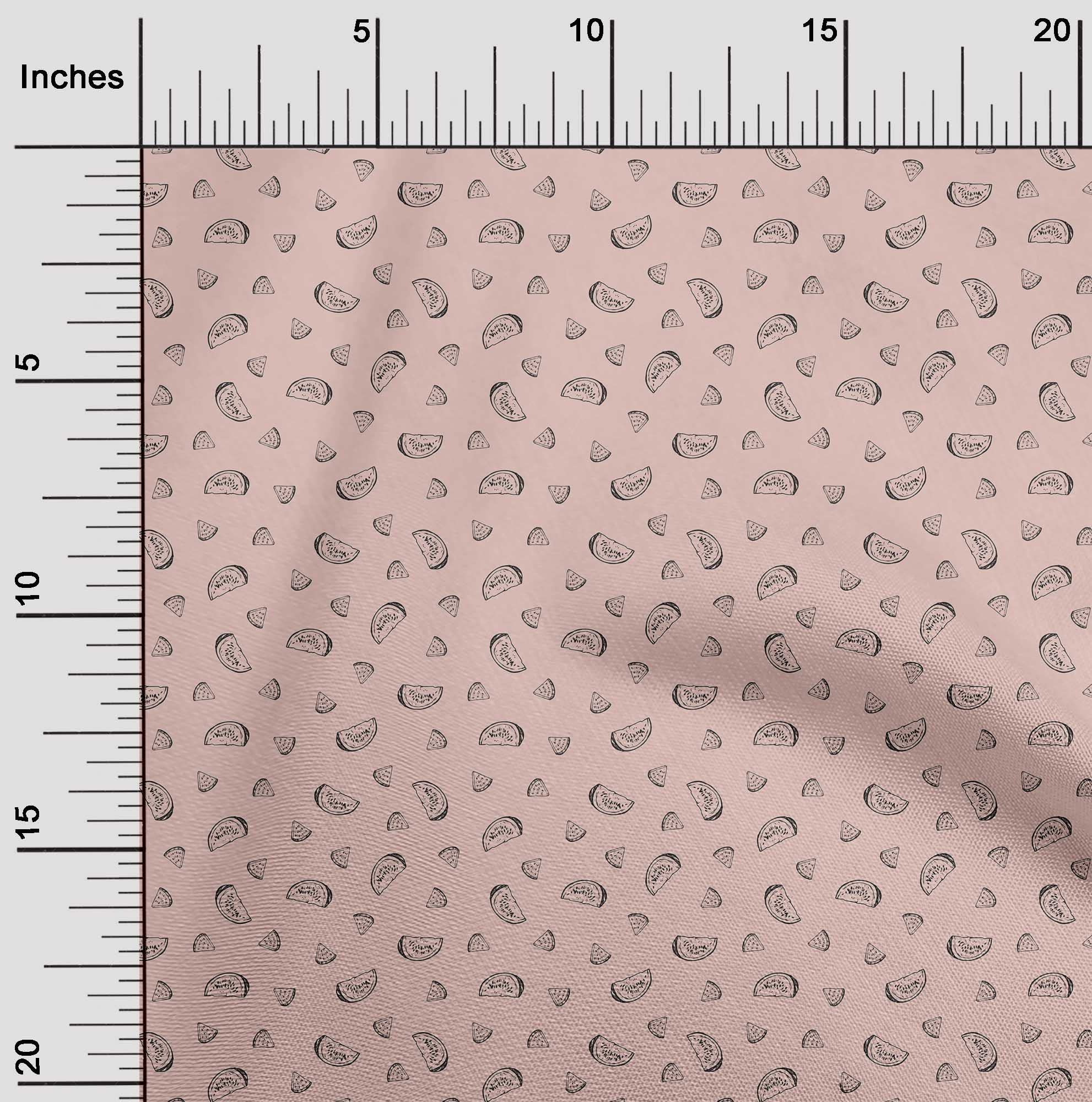 oneOone Cotton Jersey Light Pink Watermelon Print Fabric by The Yard - 58 Inch Wide Soft Stretchy Material for DIY Dresses, Skirts & Summer Apparel