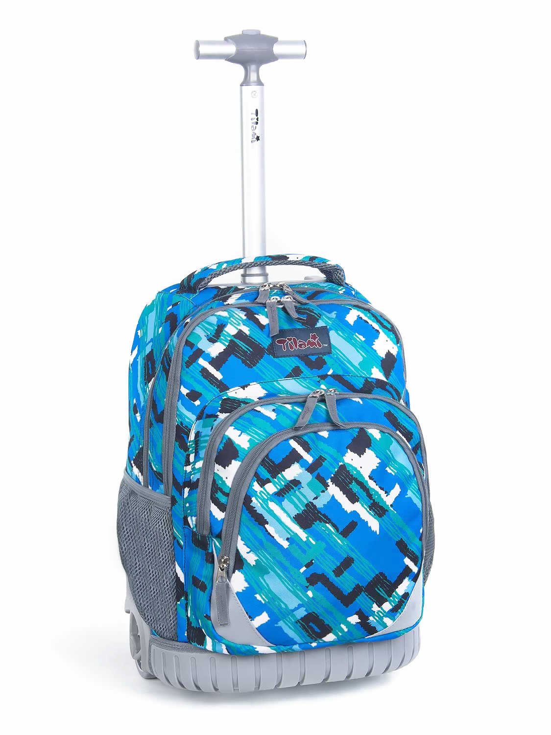 Tilami 18 Inch Rolling Backpack for Kids - Durable School Backpack with Wheels for Boys & Girls, Laptop Compatible, Ocean Blue - Perfect for School, Travel & Daily Use