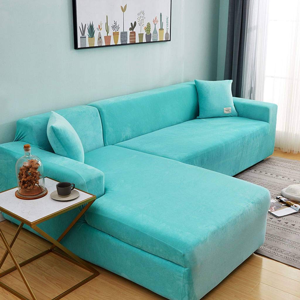HKPLDE Velvet Plush Stretch Sofa Cover - Soft Velvet Slipcover for Loveseat & Couch Protector (Fits 3-Seater & 4-Seater Couches) - Perfect for Living Room, Bedroom & Home Decor
