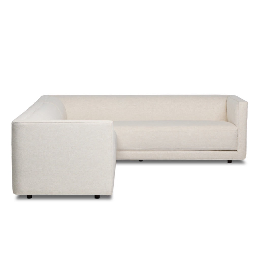 Phillip 2-Piece Sectional Sofa with Crypton Nomad Snow Fabric - Modern L-Shaped Couch for Living Room, Family Room & Home Theater