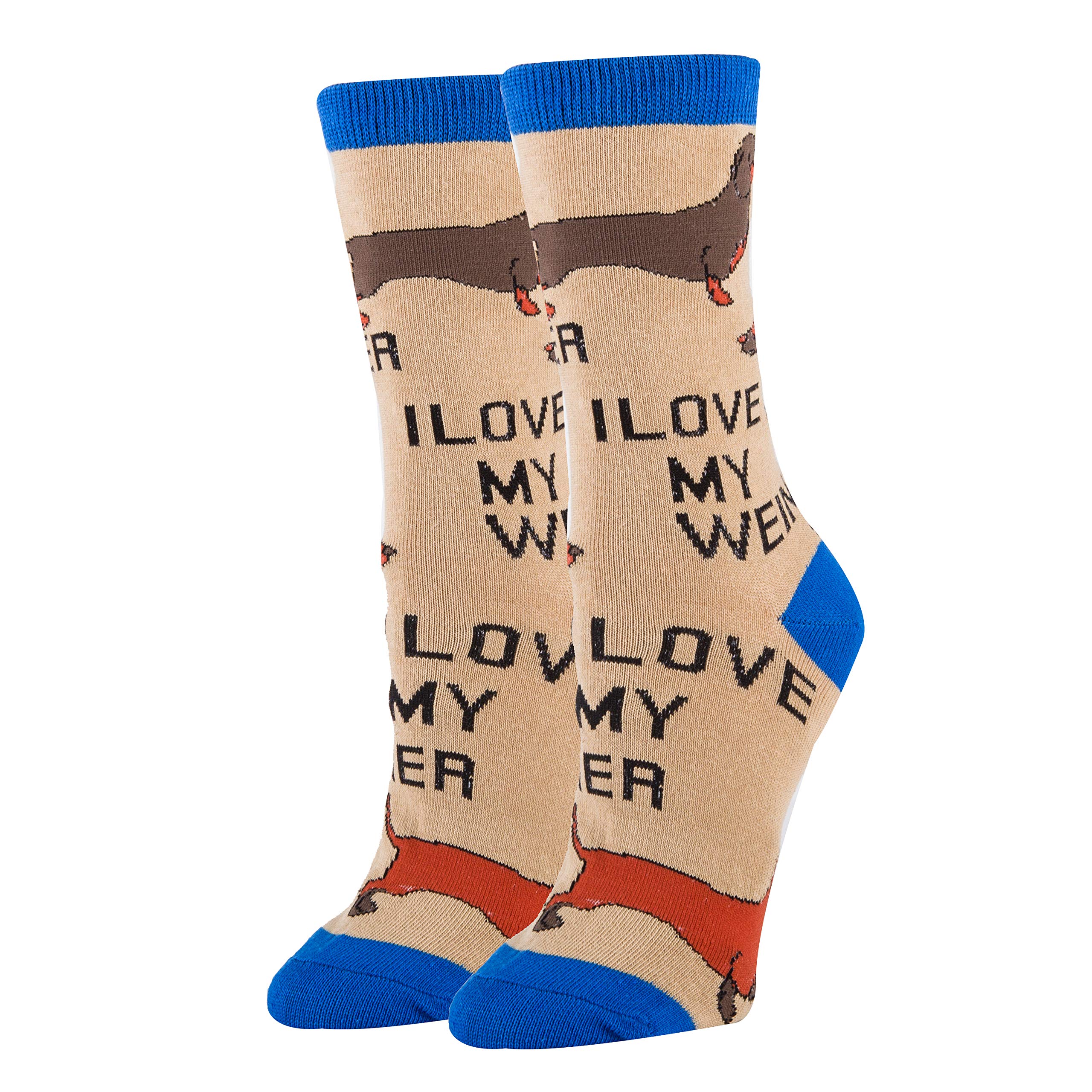 Funny Animal Crew Socks for Women - Novelty Dog Lover Gift Socks - Fits Women's Shoe Size 5-10 - Perfect for Casual Wear, Gifts & Costume Parties