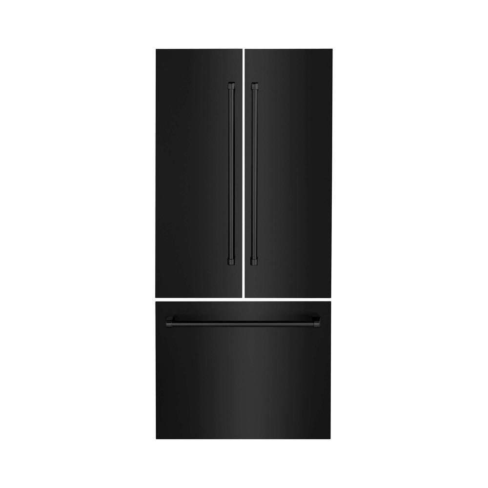 ZLINE 36 Inch Black Stainless Steel Refrigerator Panels for Built-In Refrigerators - Durable Kitchen Cabinet Panels for Modern Home Appliances | Perfect for Kitchen Remodeling & Appliance Upgrades