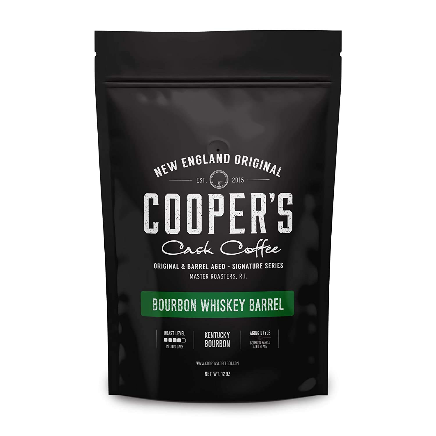 Bourbon Barrel Aged Coffee - Dark Roast Colombian Beans - 5lb for Home Brewing