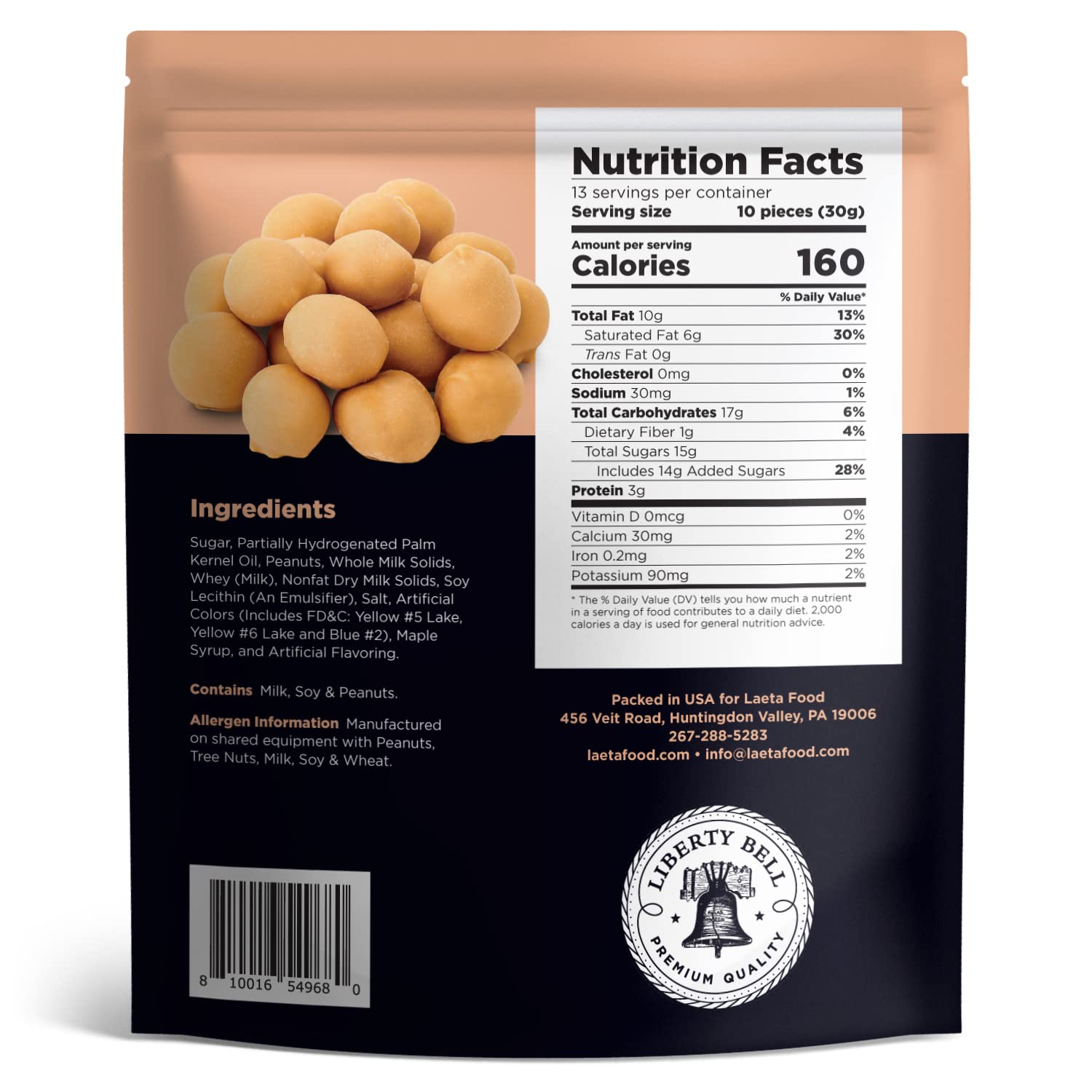 Liberty Bell Maple Nut Double Dipped Peanuts Candy - 15oz Bag | Sweet & Crunchy Maple Glazed Peanuts | Perfect for Snacking, Gifts & Party Treats