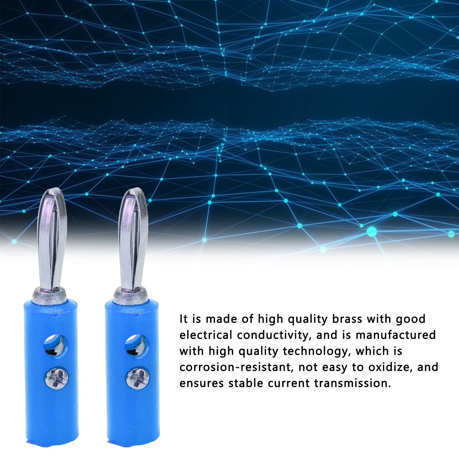 4mm Banana Plug Connector - JT002 Stable Solder Wiring for Industrial & Electronic Equipment (Blue) | Perfect for Audio Systems, Test Leads & Power Connections