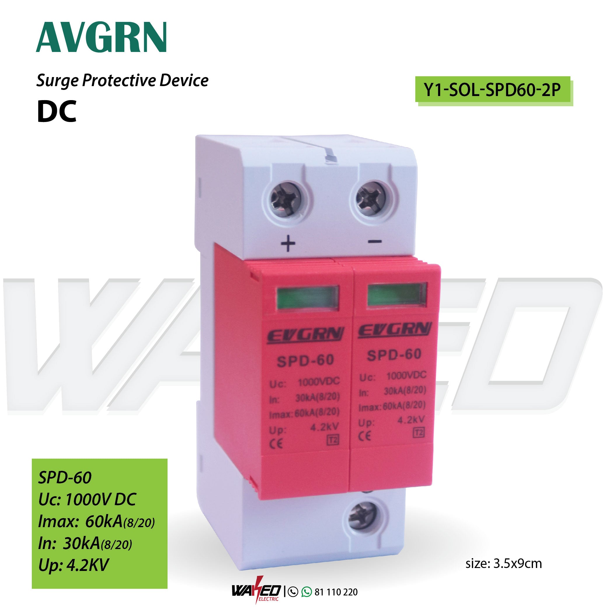 2 Pole DC Surge Protective Device - Solar Panel & Battery Protection for Home & RV Power Systems