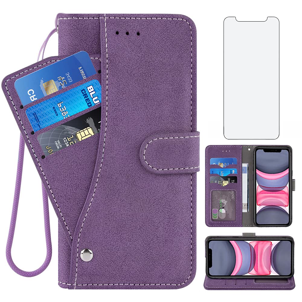 Premium iPhone 12 Pro Max Wallet Case with Tempered Glass Screen Protector - 6.7
