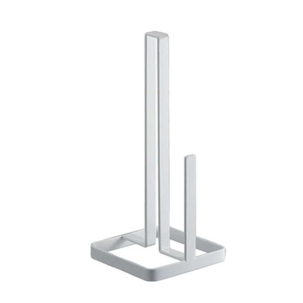 Black & White Kitchen Roll Paper Towel Holder - Bathroom Tissue Stand with Napkin Rack - Durable Home Kitchen Storage Accessories for Countertop & Pantry Organization (Color: White) - Perfect for Kitchen, Bathroom, Office & Restaurant Use