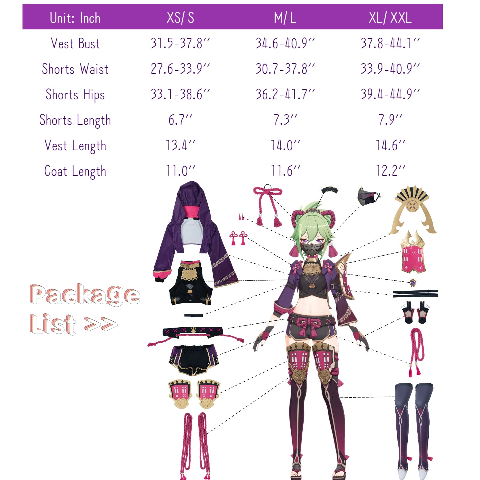 Genshin Impact Shinobu Cosplay Costume - Premium Ninja Outfit for Women | Halloween, Anime Conventions & Themed Parties