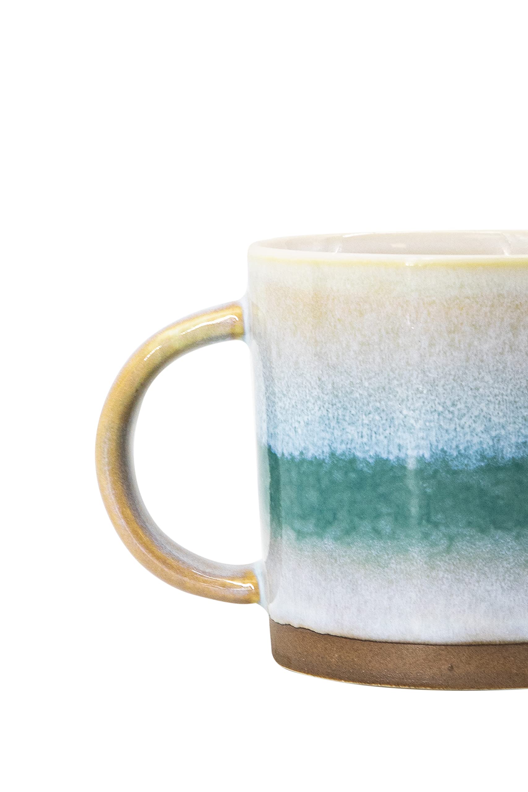 COLLECTIVE HOME - 18oz Reactive Glaze Ceramic Coffee Mug & Tea Cup | Dishwasher & Microwave Safe | Perfect for Office, Home & Gifts (Green)