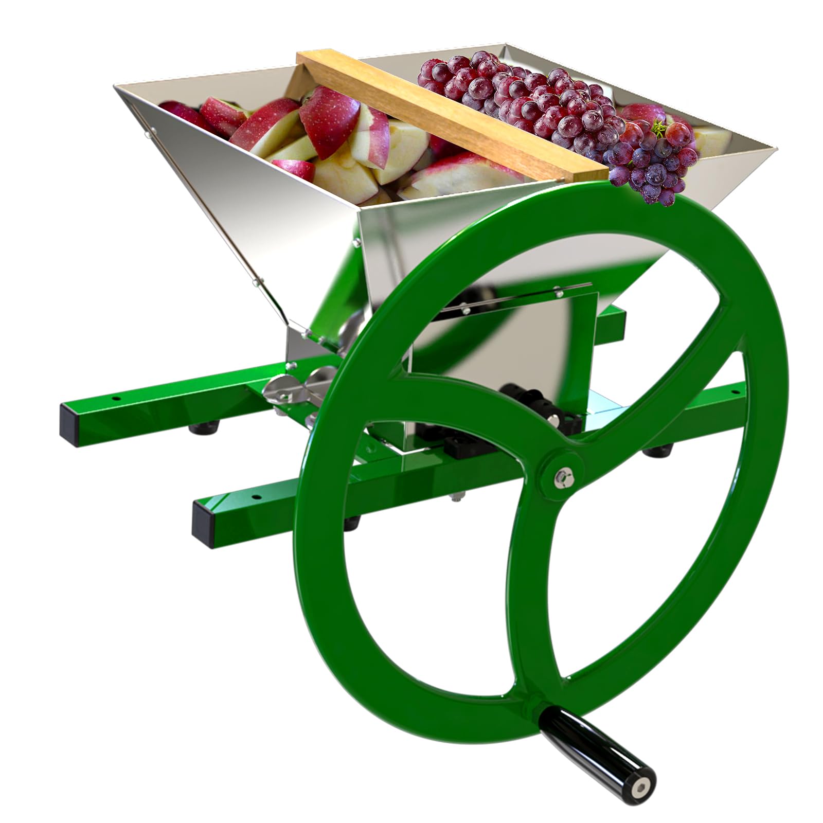 Stainless Steel Manual Fruit and Apple Crusher - 7L Capacity for Wine & Cider Making, Juice Extraction - Perfect for Home Brewing, Winemaking, and Fresh Juice Preparation