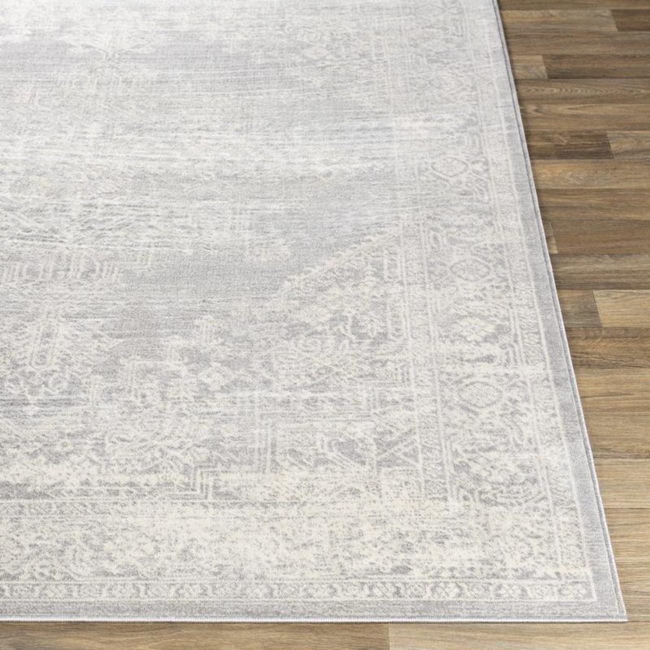 Mark&Day 6x9 Ulvend Traditional Grey Area Rug - Soft & Durable Grey White Carpet for Living Room, Bedroom, Kitchen - Perfect for Home Decor & High Traffic Areas (6'7