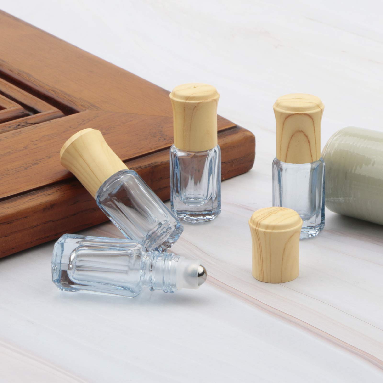 Newzoll 10Pcs 3ml Dark Blue Glass Essential Oil Roller Bottles - Refillable Roll-On Vials for Aromatherapy, Perfume & Cosmetics with Funnel & Opener - Perfect for DIY Blends, Travel & Gift Sets