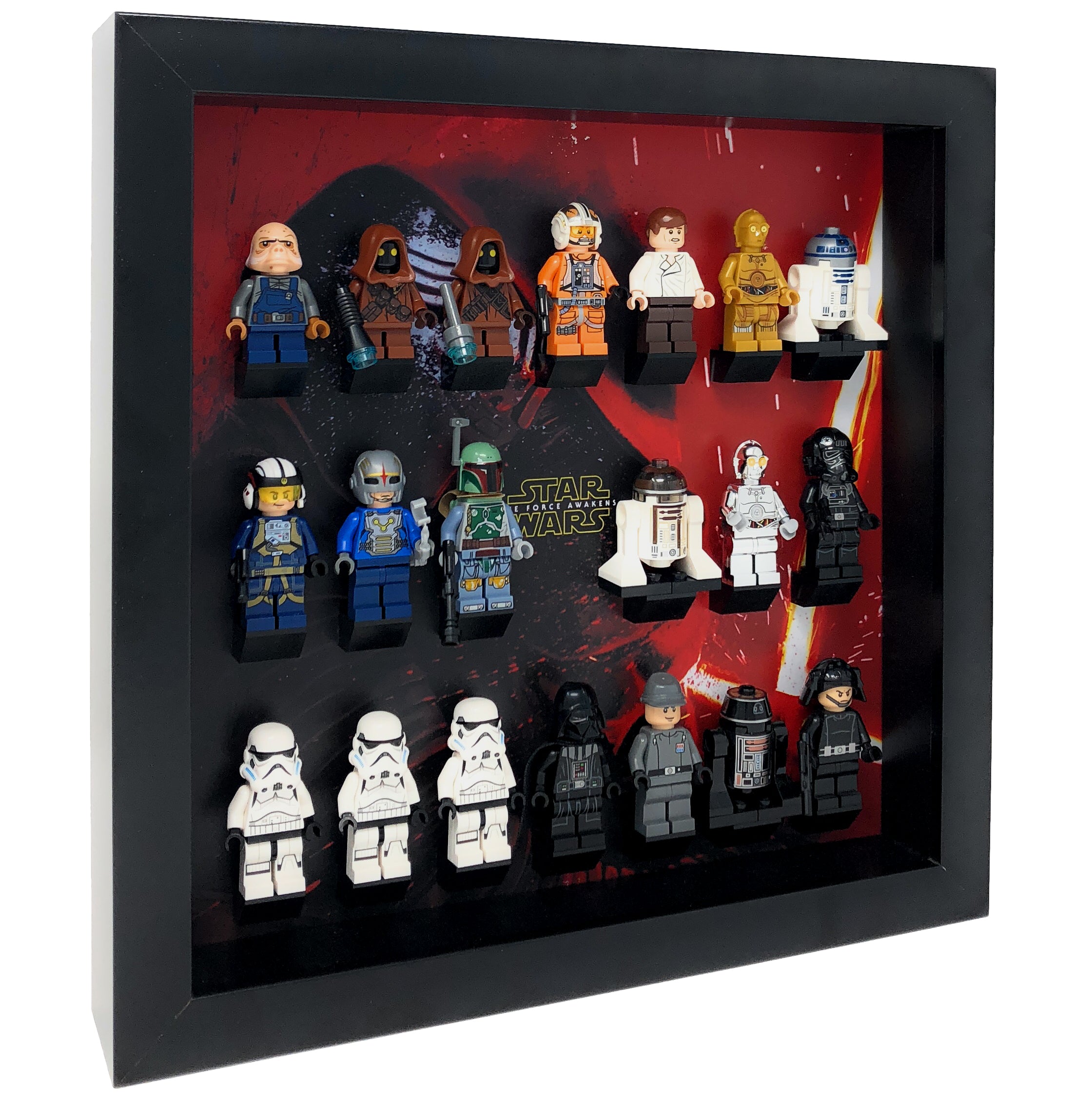 Lego® Star Wars Minifigure Display Frame - The Force Awakens Collectible Showcase for Minifigs | Perfect for Home Decor, Office Display & Star Wars Fan Collections