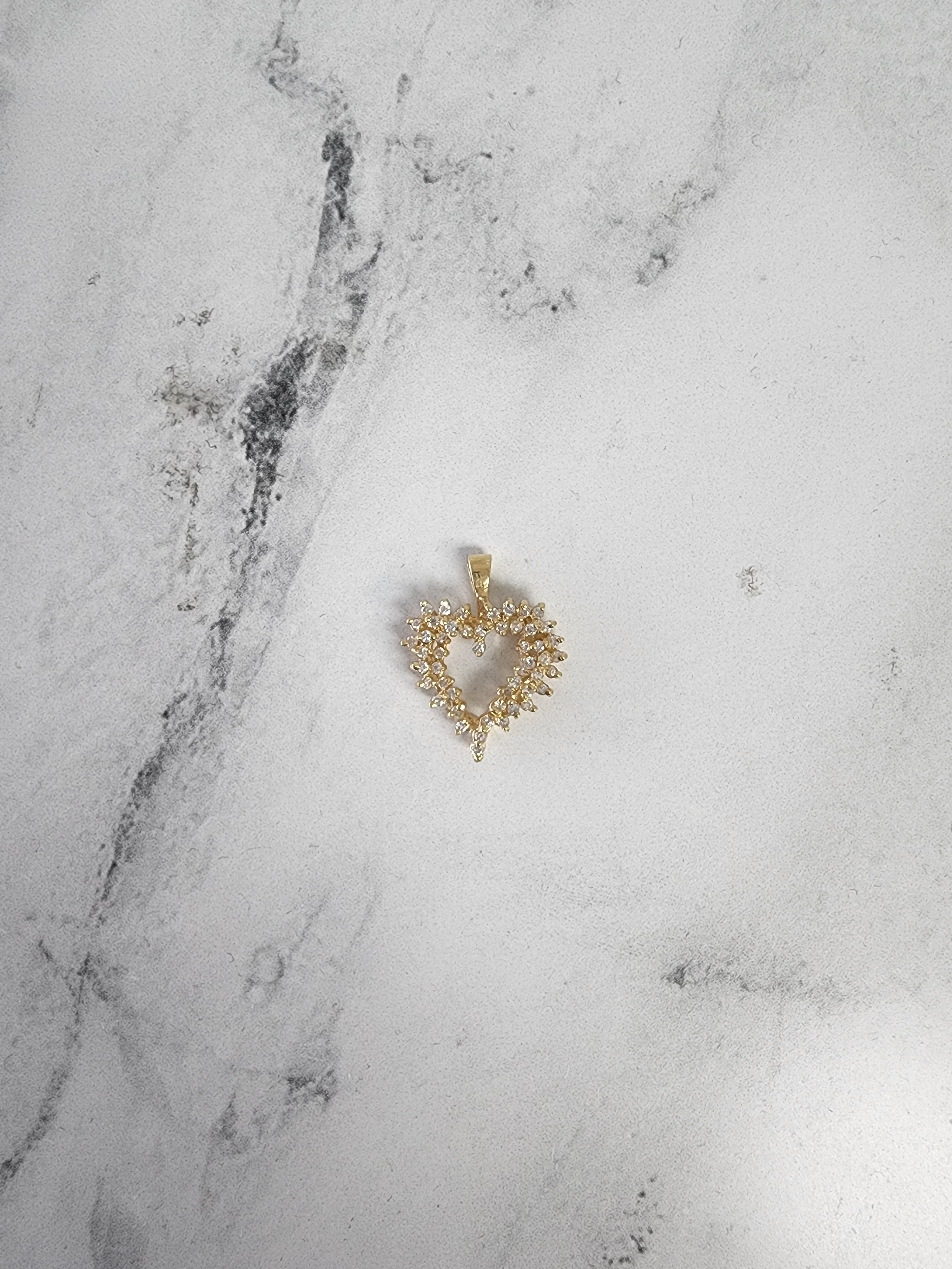 0.50 Carat Diamond Heart Pendant Necklace in 14K Yellow Gold - Perfect for Valentine's Day, Anniversary & Romantic Gifts