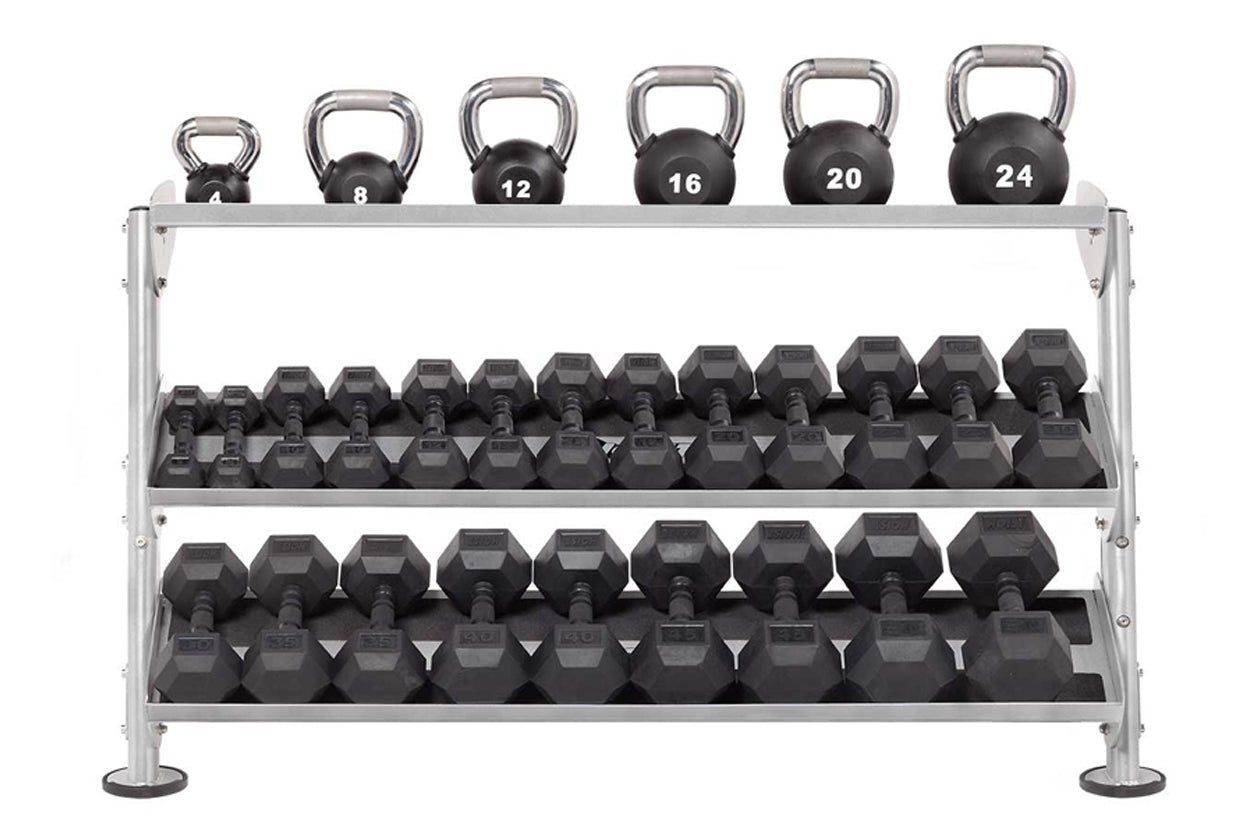 Heavy Duty 60 Dumbbell Rack with Optional 3rd Tier - HF 5461 OPT 60 | Gym Equipment Storage for Home & Commercial Use | Perfect for Weight Training & Fitness Centers