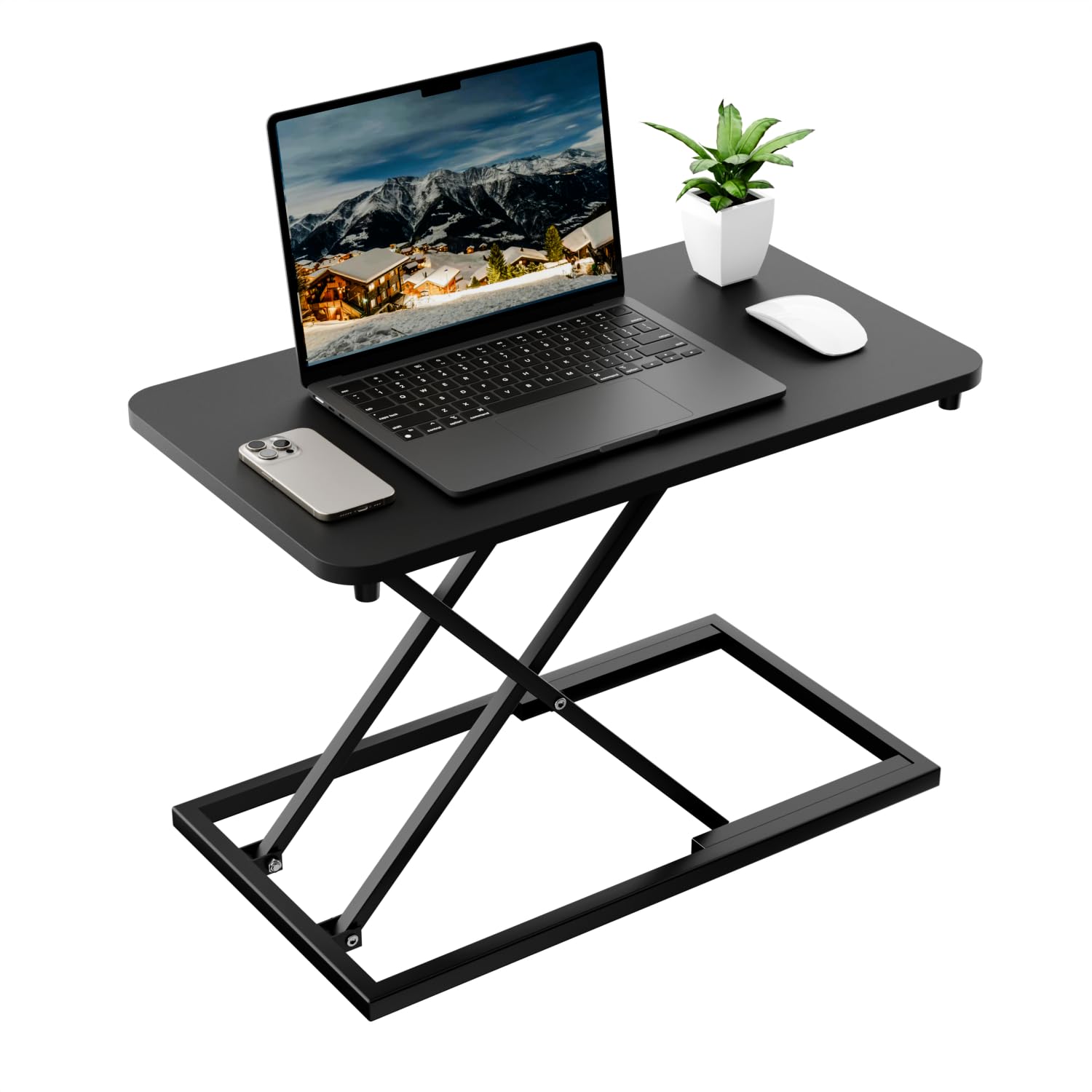 6-Level Adjustable Standing Desk Converter - Compact Sit Stand Workstation (23.6