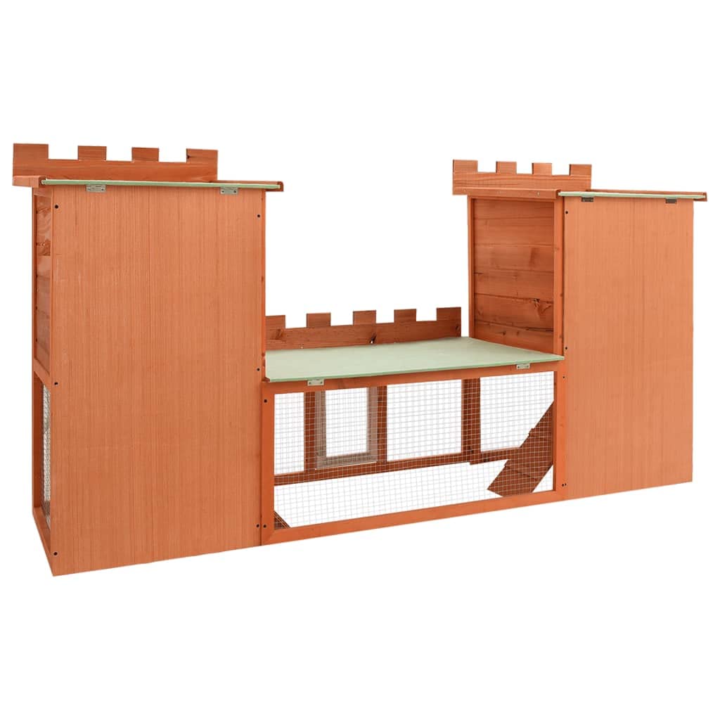 Large Outdoor Rabbit Hutch with Double House - Spacious Pet Cage for Rabbits & Small Animals - Perfect for Backyard, Garden, or Patio Use