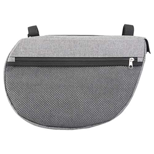 NUOBESTY Baby Stroller Organizer with Zipper Pockets - Oxford Fabric Storage Bag for Bottles, Diapers, Phone & Toys - Grey - Perfect for Strollers, Shopping Carts & Travel Essentials