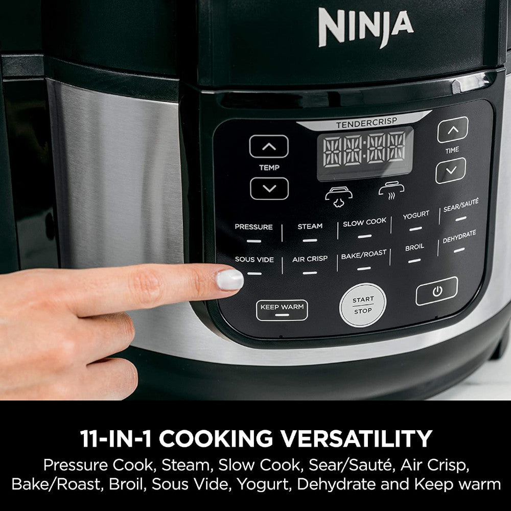 NINJA Foodi 11-in-1 Pro 6.5 qt. Pressure Cooker & Air Fryer Combo | Certified Refurbished with Home Essentials Warranty (FD302) | Perfect for Quick Meals, Healthy Cooking & Family Dinners