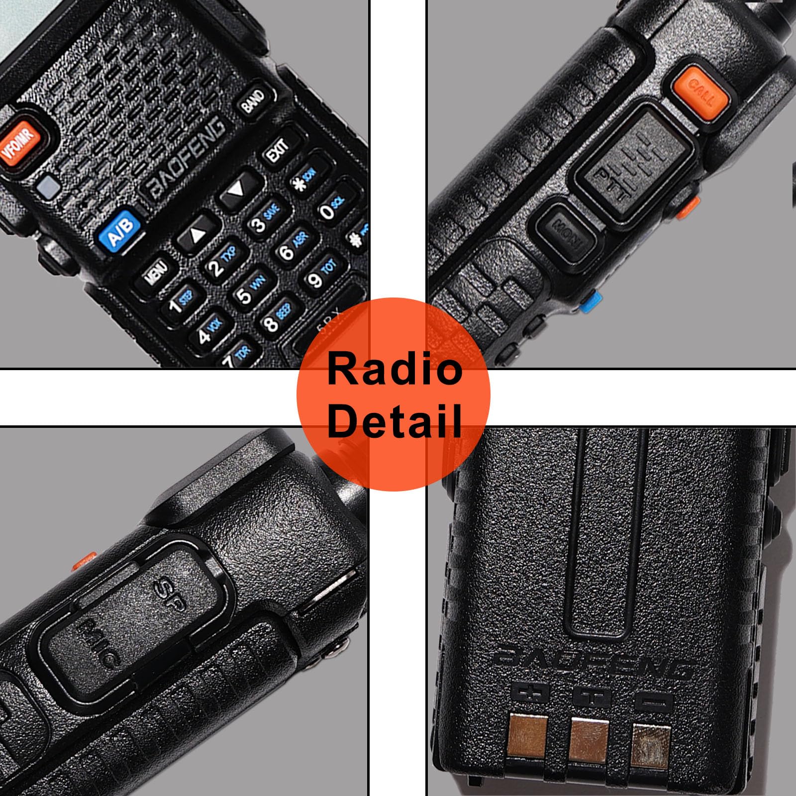 BAOFENG 5RX 5W Long Range Two Way Radio with 3800mAh Battery | 144-148MHz & 430-450MHz Walkie Talkie | Aviation Band Receiver | Includes Earpiece | Ideal for Outdoor Adventures, Construction Sites & Emergency Communication