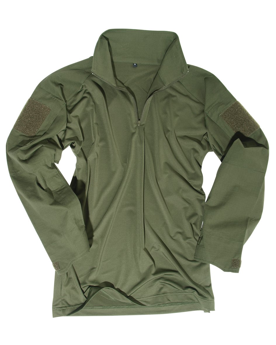 Mil-Tec Military Tactical Combat Shirt - Olive Green - Durable & Breathable for Outdoor Activities, Airsoft, Hunting & Tactical Training