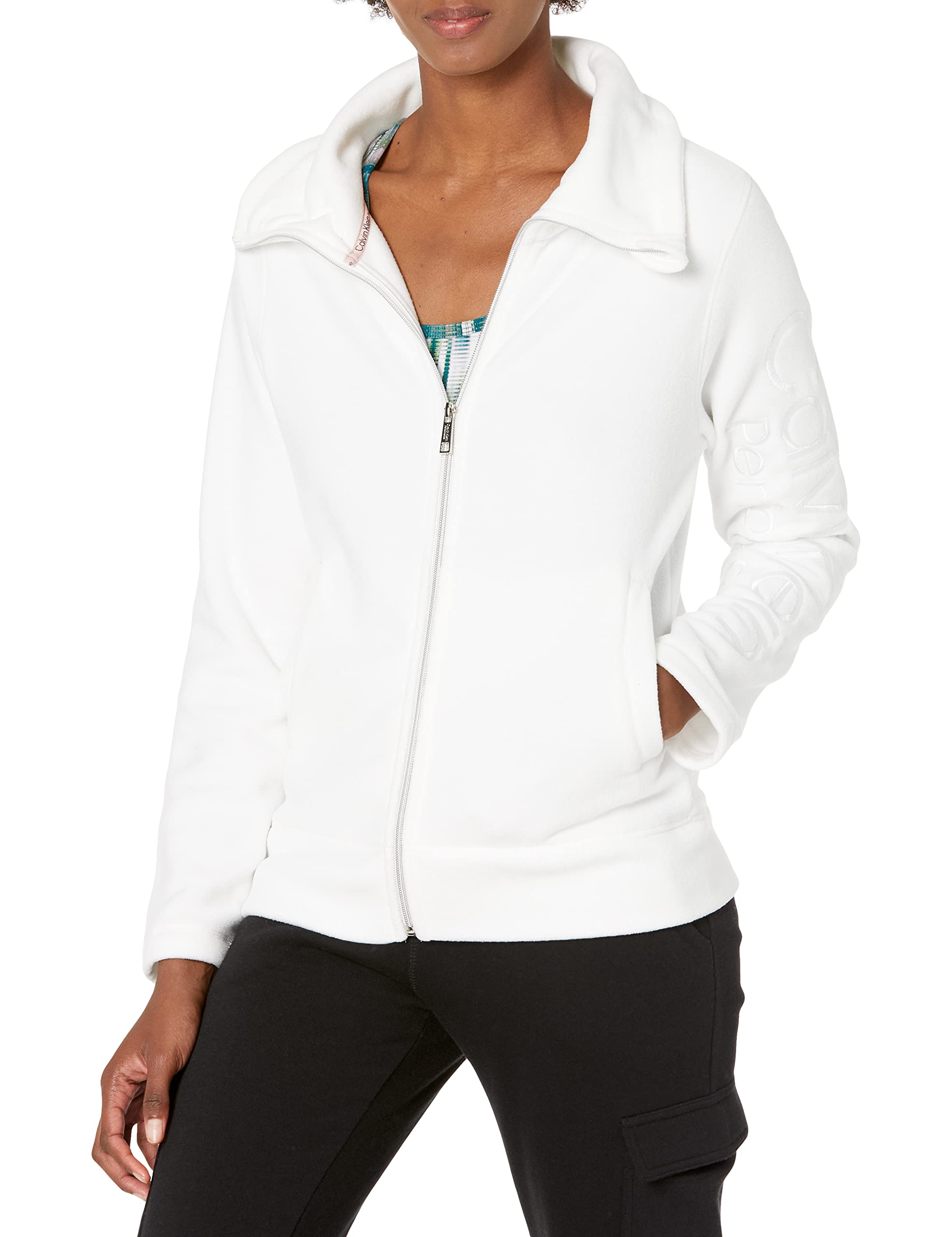 Calvin Klein Performance Women's Tech Fleece Jacket - Lightweight Warm Winter Running Hoodie for Outdoor Sports & Casual Wear