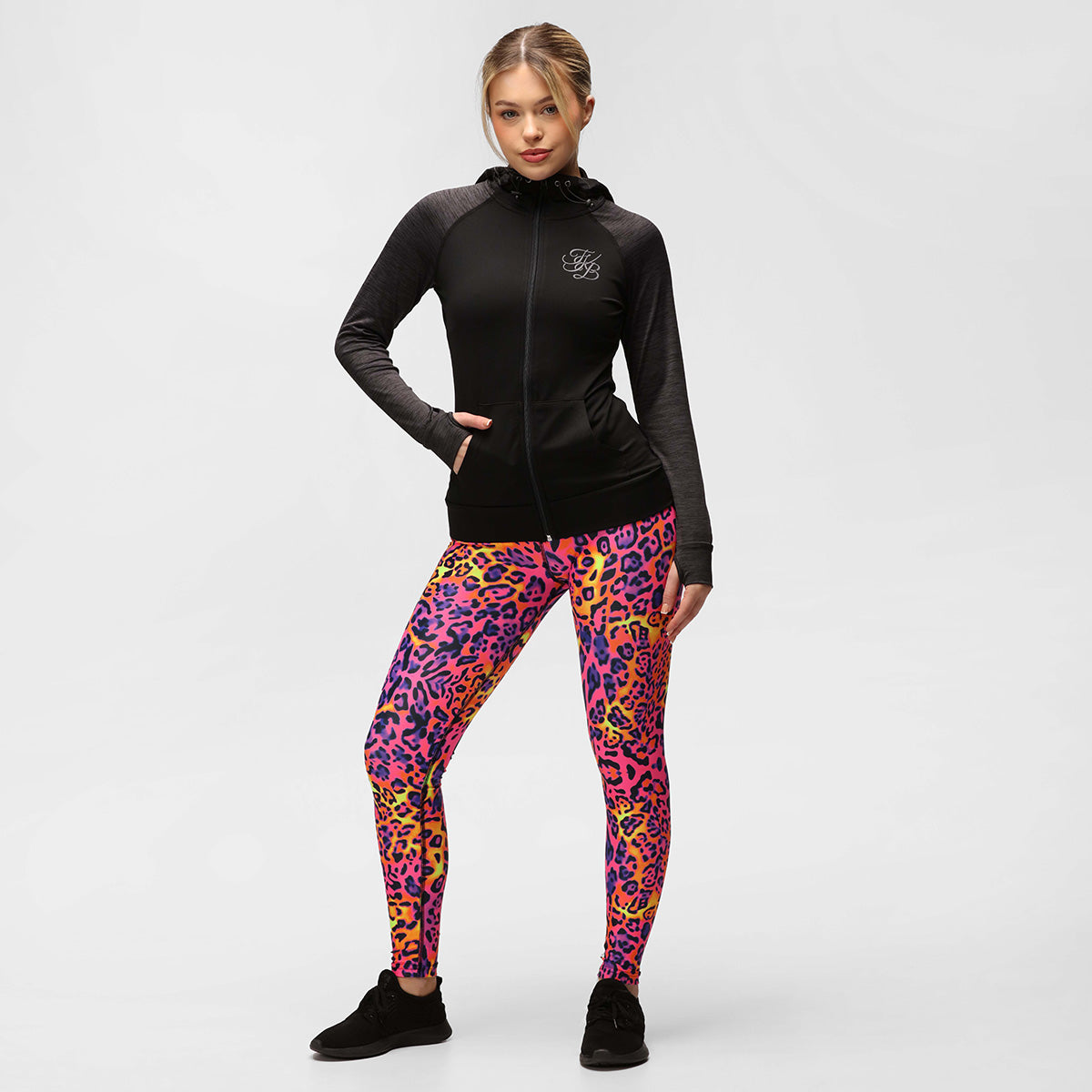 TKB Women's Slate Melange Zip-Up Hoodie - Cozy Fleece Pullover for Casual Wear, Gym, and Outdoor Activities