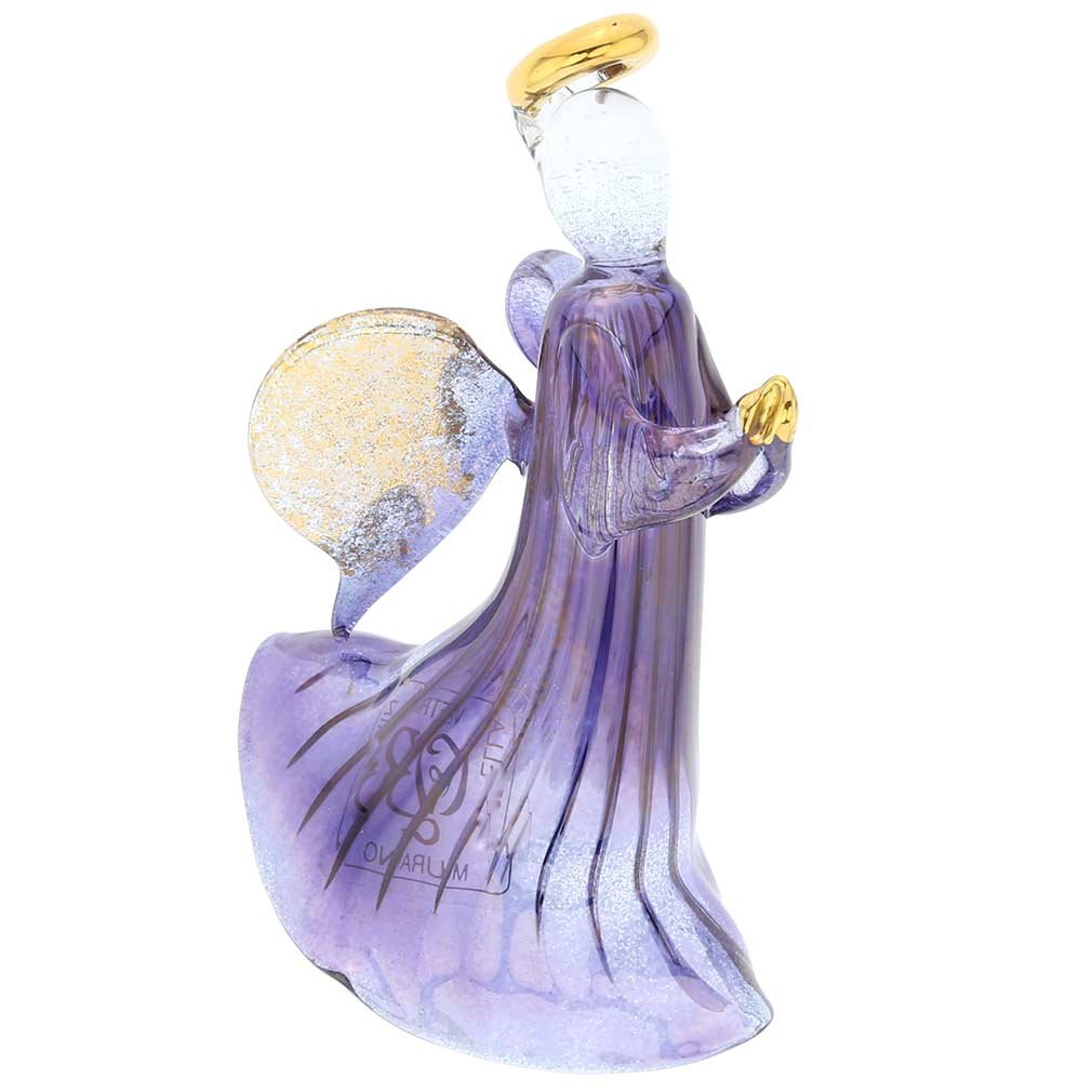 Authentic Murano Glass Angel Christmas Ornament - Handmade in Venice, Italy - Blue Holiday Tree Decoration for Christmas, Home & Gift Giving