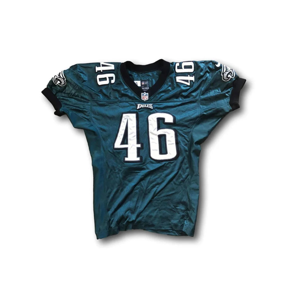 Authentic Jon Dorenbos Game-Worn Philadelphia Eagles Signed Jersey with JSA Certification - Perfect for NFL Memorabilia Collectors and Eagles Fans Display