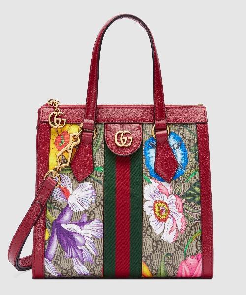 Gucci Ophidia GG Flora Small Red Tote Bag for Women - Luxury Designer Handbag Perfect for Work, Travel & Everyday Use