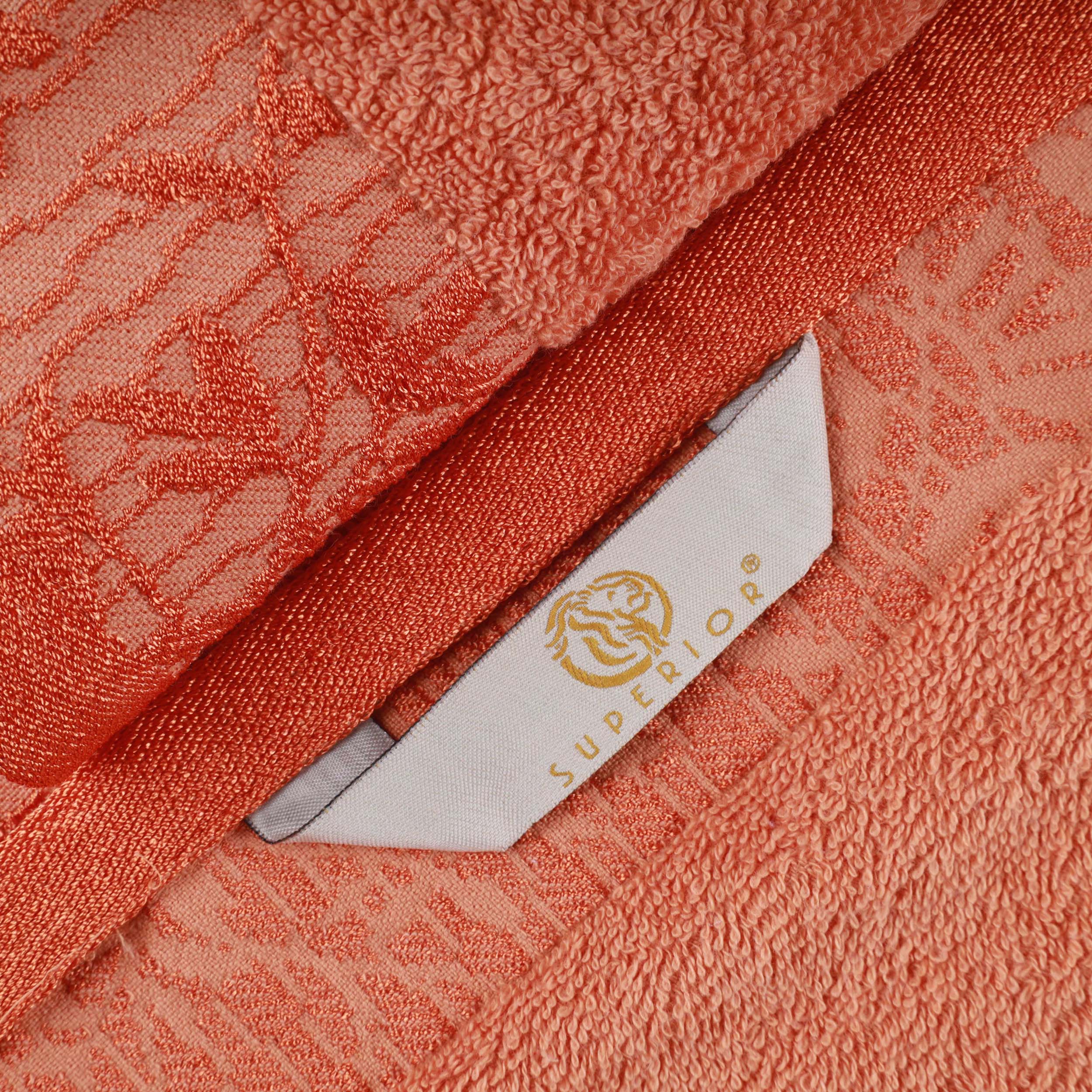 Premium Wisteria Cotton Floral Embroidered Jacquard Border Bath Towel Set of 2 - Soft Absorbent Luxury Towels for Spa, Bathroom & Guest Use