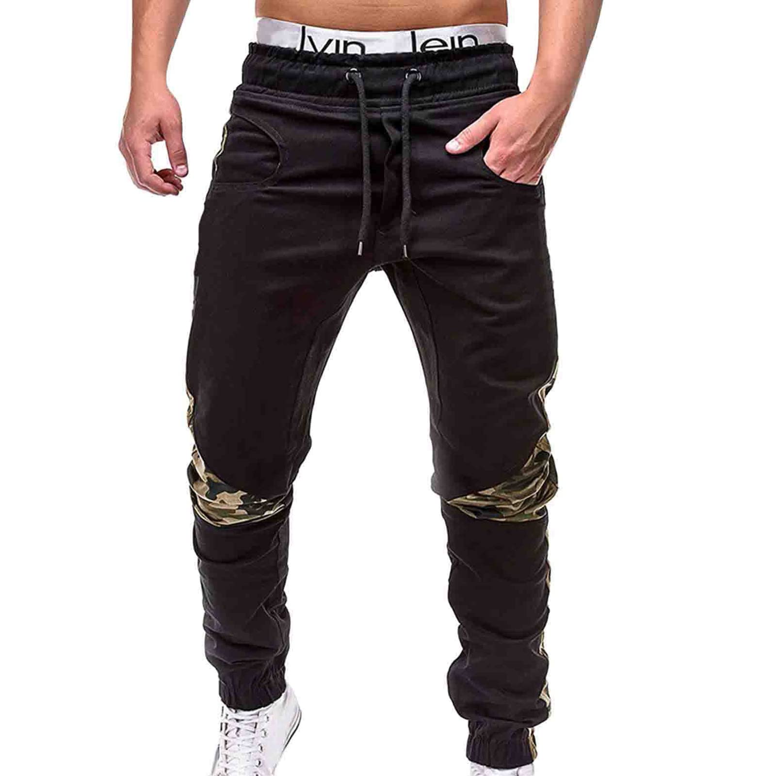 Men's Slim Fit Stretch Cargo Pants - Navy Blue Tactical Casual Pants for Outdoor, Hiking & Everyday Wear