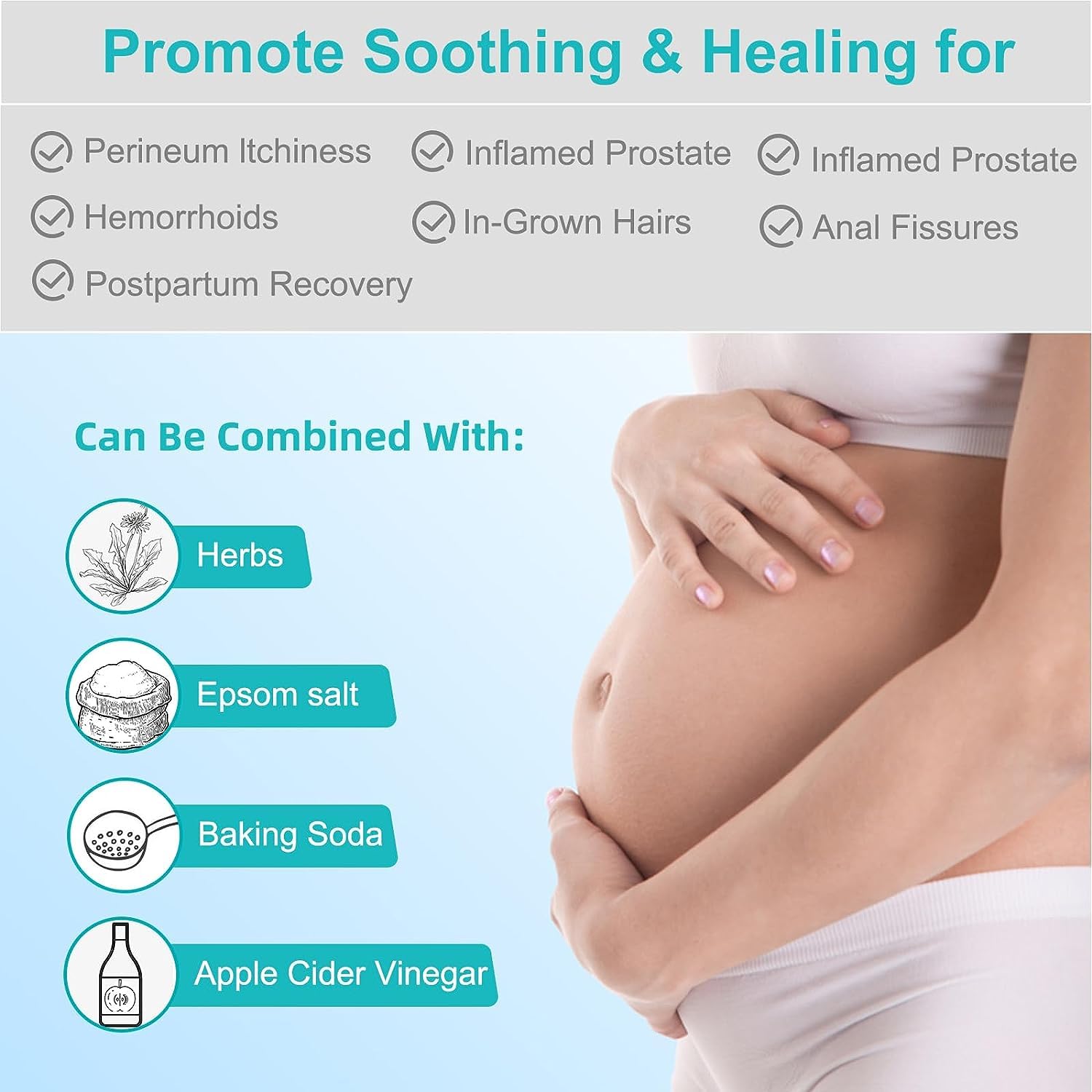 Electric Sitz Bath for Hemorrhoids & Postpartum Care - Foldable, Universal Toilet Seat Fit with Automatic Flushing - Perfect for Women's Recovery & Hygiene at Home