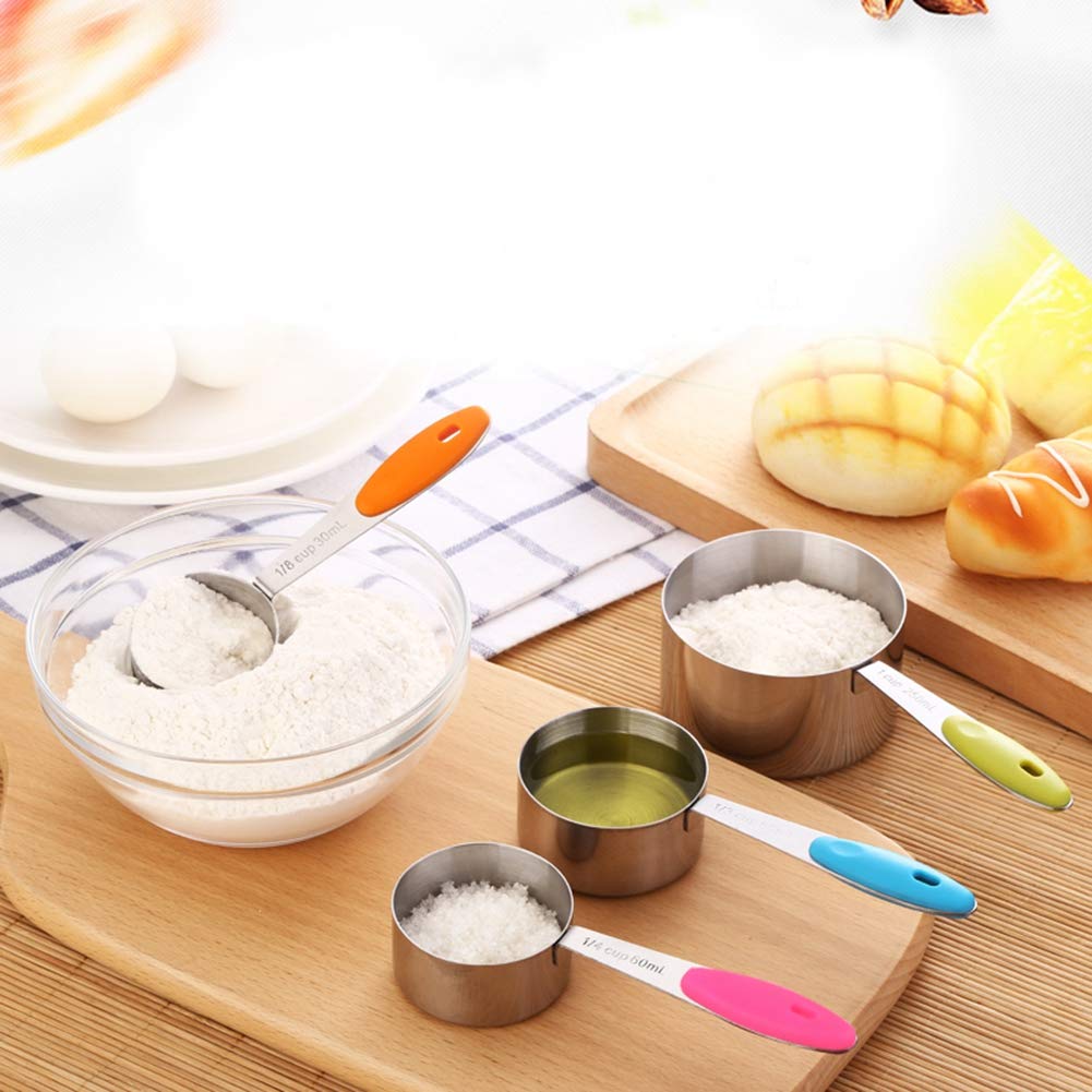 Premium 12-Piece Stainless Steel Measuring Cups and Spoons Set - 5 Measuring Cups, 5 Measuring Spoons & 2 Round Rings - Essential Kitchen Tools for Baking, Cooking and Meal Prep