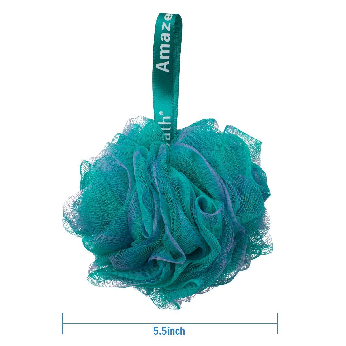 AmazerBath Premium Exfoliating Shower Sponge & Loofah Ball Set (60g) with PEVA 3G Magnetic Shower Curtain Liner (72x72 Inches, 12 Grommet Holes) - Body Wash Essential for Men & Women | Perfect for Bathroom, Spa Day, and Daily Shower Routine