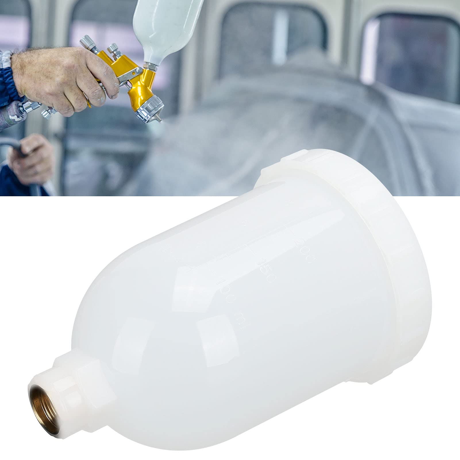 300ml Plastic Gravity Feed Spray Gun Paint Cup - Replacement Spray Paint Mixer Cup for Spray Guns - Perfect for Automotive, Woodworking & DIY Painting Projects