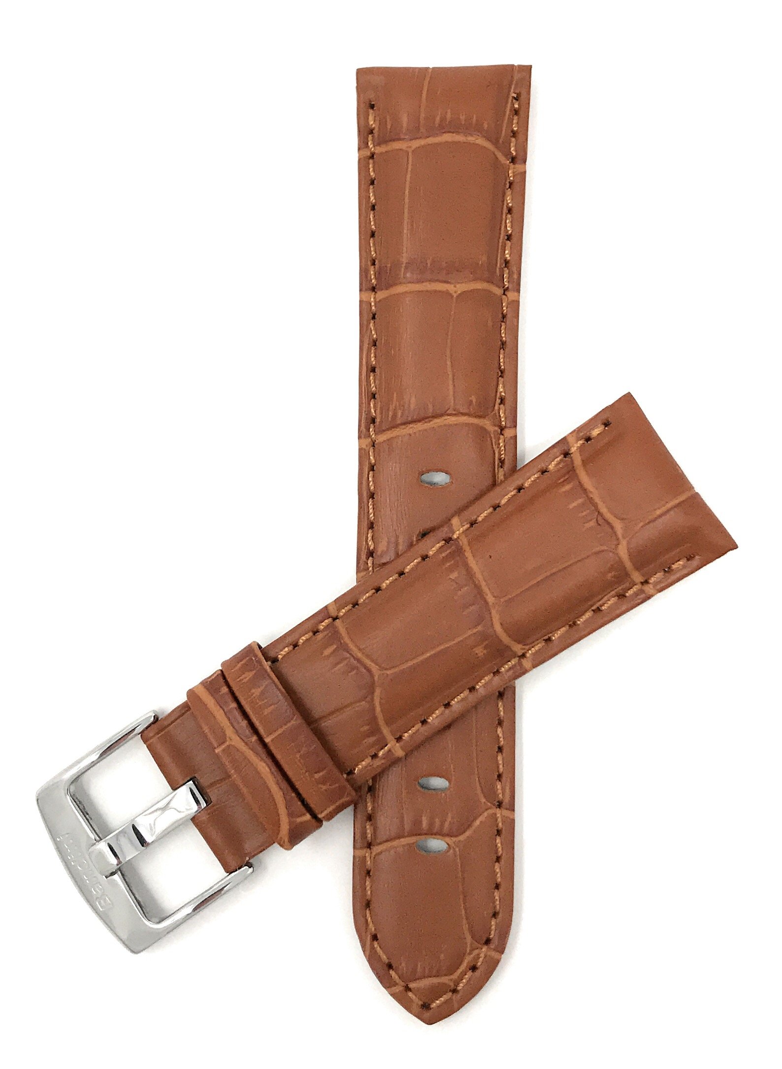Men's 20mm Alligator Leather Watch Band - Classic & Smart Watch Strap Replacement for Daily Wear
