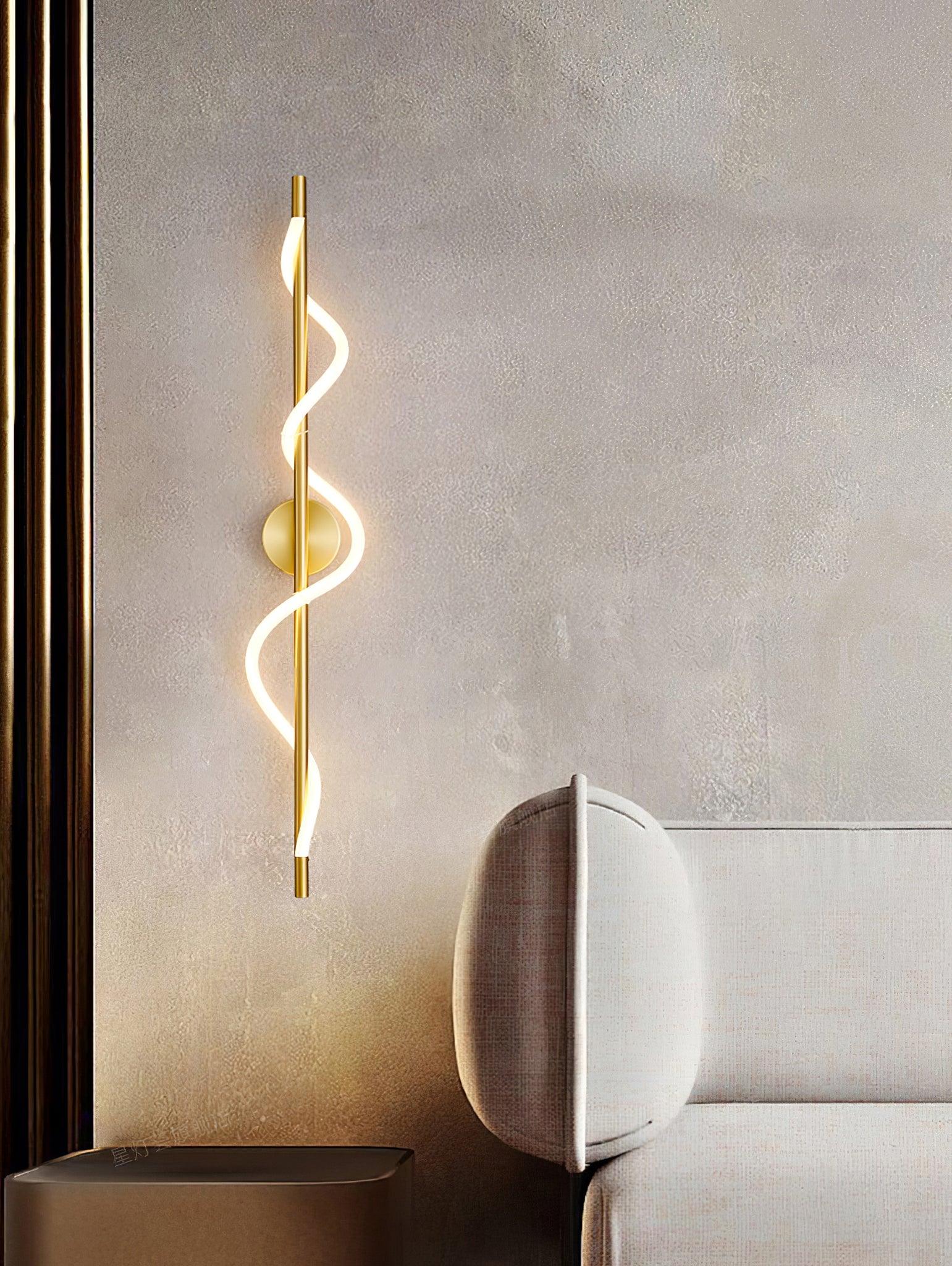 Flexible LED Linear Curve Wall Lamp - Modern Dimmable Lighting for Bedroom, Living Room, and Hallway Decor