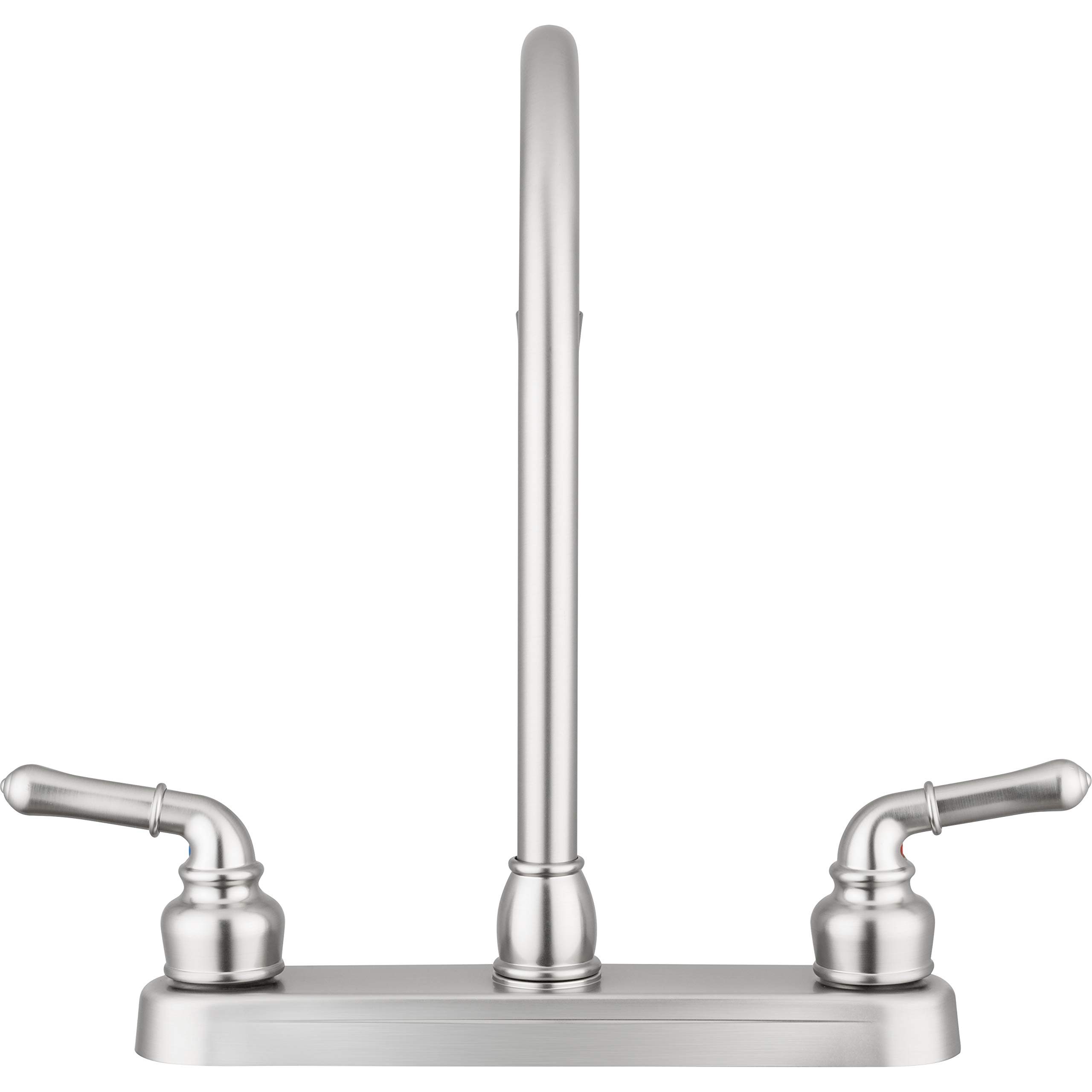Pacific Bay Lynden Modern High Arc Kitchen Sink Faucet - Brushed Satin Nickel Finish - ABS Plastic with Metallic Coating - Perfect for Farmhouse, RV & Small Kitchen Sinks