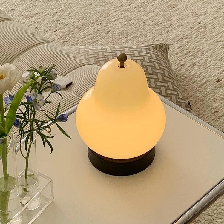 Pear Rechargeable LED Table Lamp with Built-in Battery - Perfect for Bedroom, Office, and Reading Nook Lighting