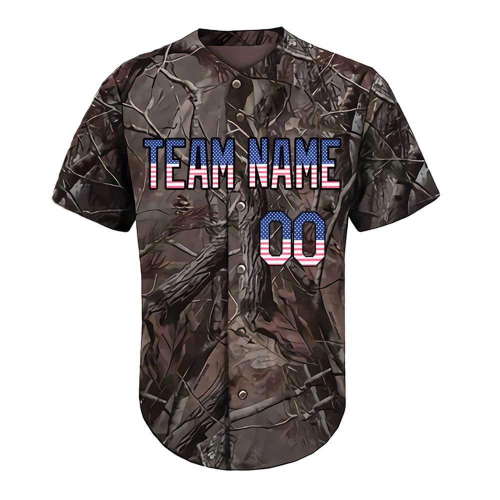 Custom Camo Baseball & Softball Jersey for Men & Women - Personalized with Embroidered Name & Numbers - Perfect for Team Sports, Tournaments & Fan Apparel