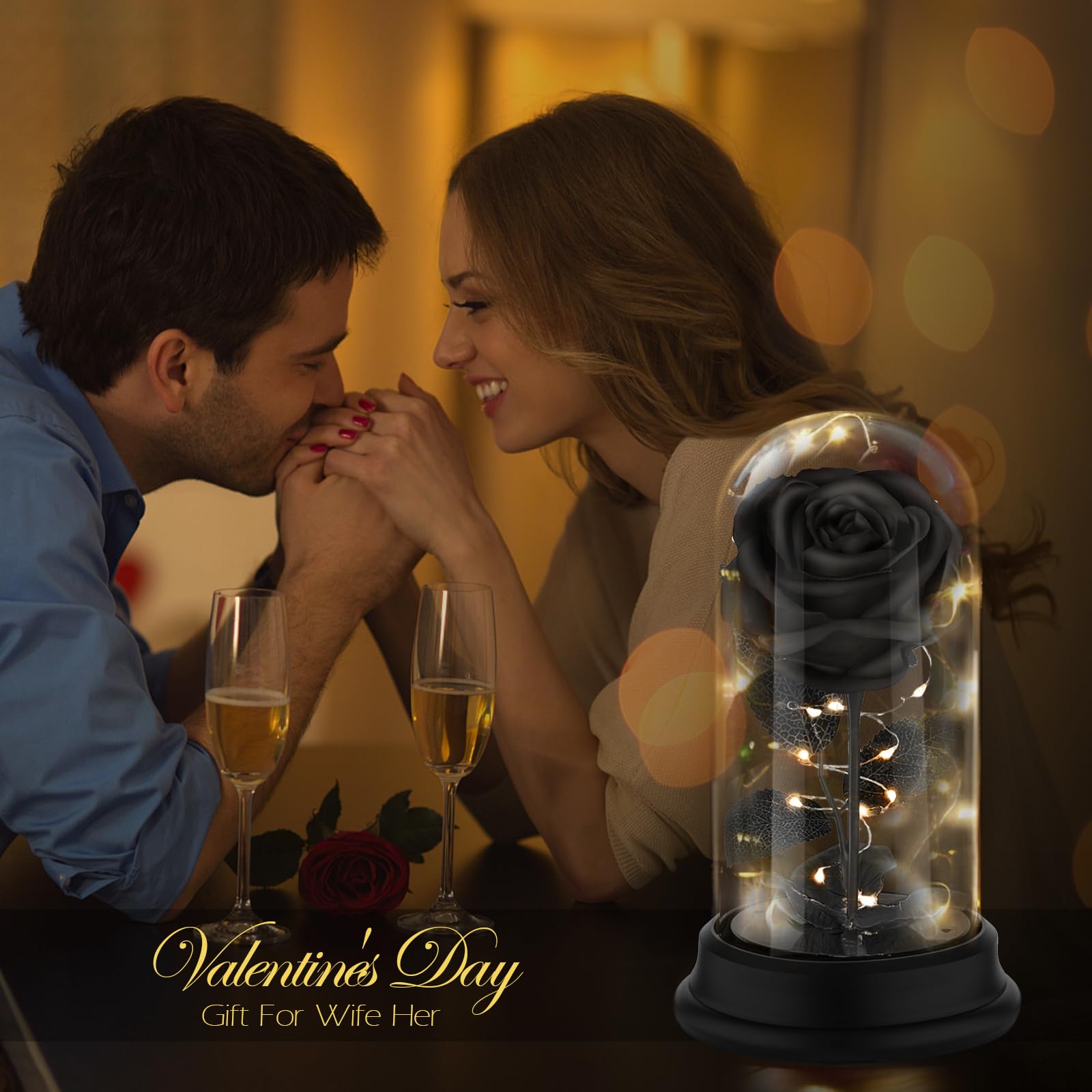Forever Preserved Black Rose - Eternal Flower Gift for Women, Valentine's Day, Mother's Day, Christmas & Anniversary - Perfect Romantic Present for Her, Home Decor & Special Occasions