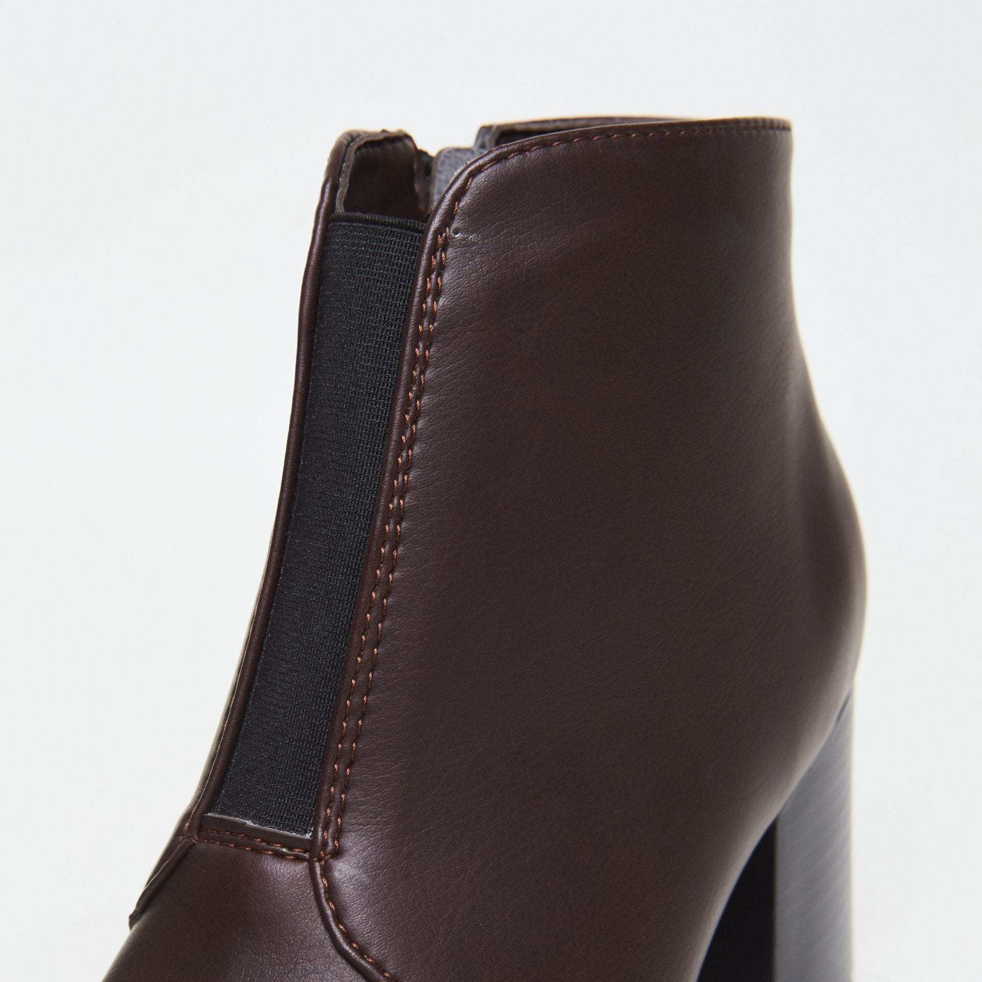 Hana Vegan Leather Heeled Ankle Boots Women's Fashion Shoes - Chocolate Brown Mid Heel Booties for Fall/Winter, Office, Date Night & Casual Outfits