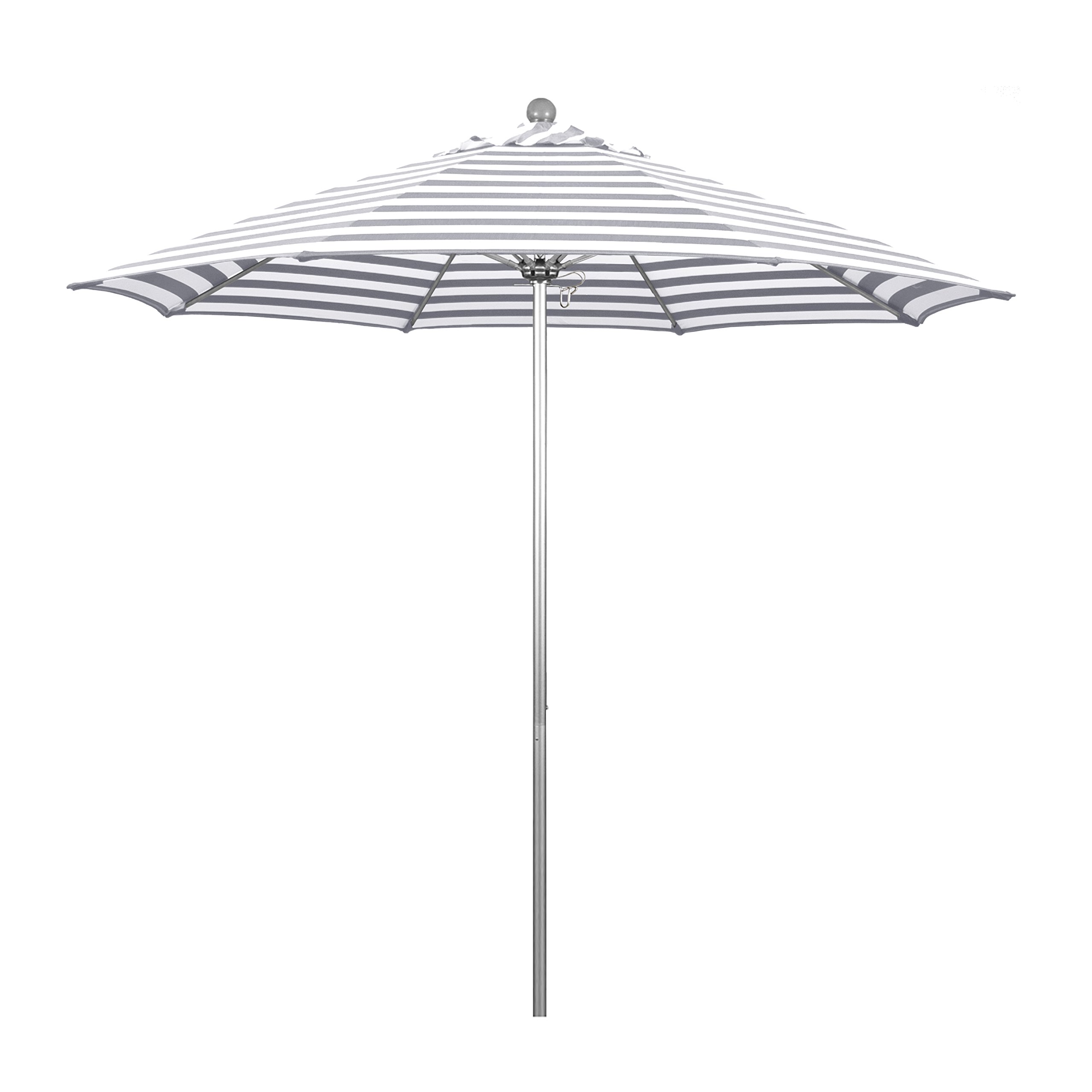 California Umbrella 9' Round Outdoor Patio Umbrella - Aluminum & Fiberglass Frame, Push-Button Open, Silver Pole, Durable Olefin Fabric - Perfect for Poolside, Backyard, and Garden Relaxation