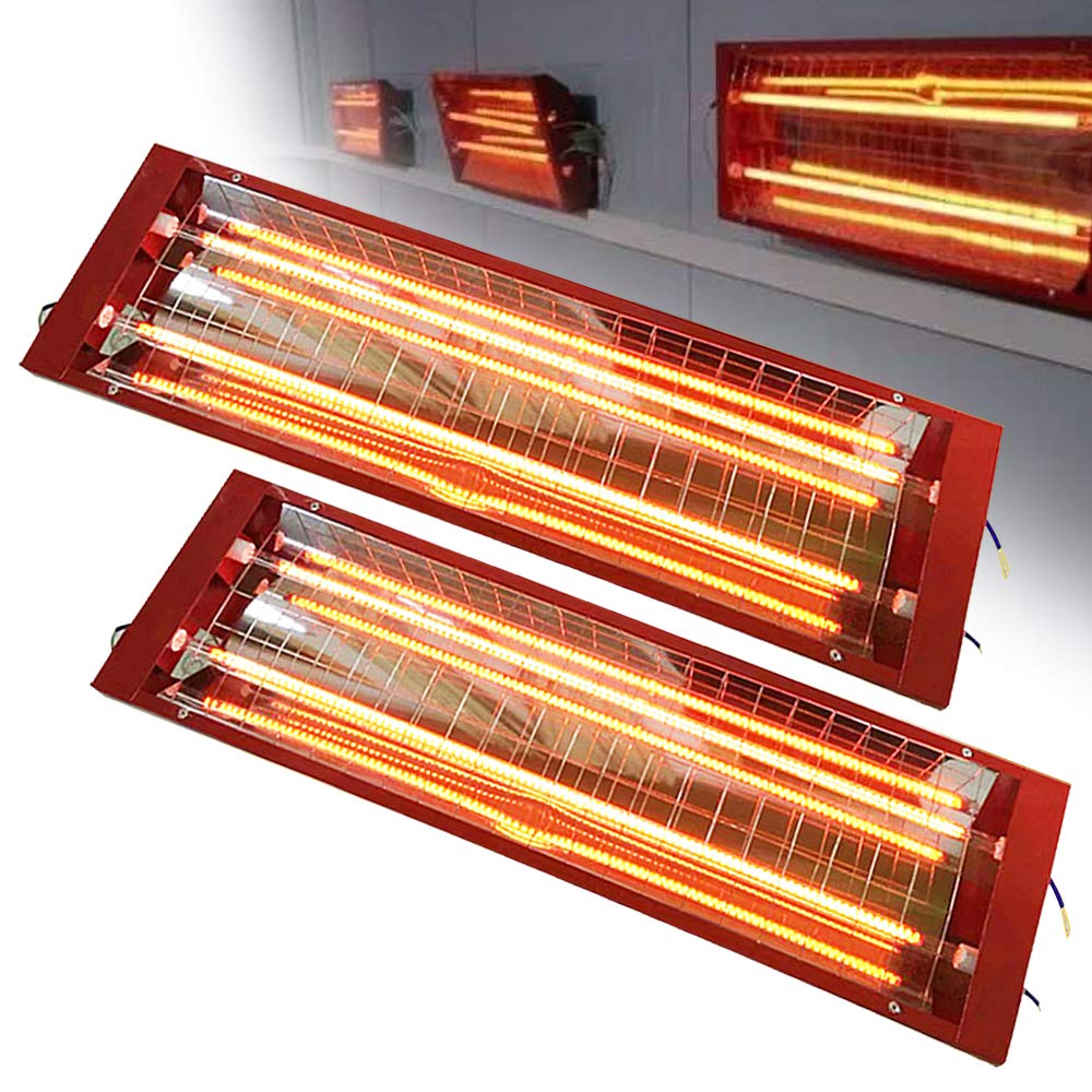 Xuthusman 2Pcs 2KW Infrared Paint Curing Lamp - Carbon Fiber Auto Heating Light for Spray Baking Booth, Car Body Repair & DIY Projects