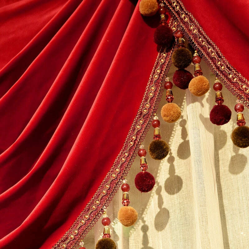 Mila Classic Plain Velvet Valance - Red Window Curtain Valance for Living Room, Bedroom & Home Decor
