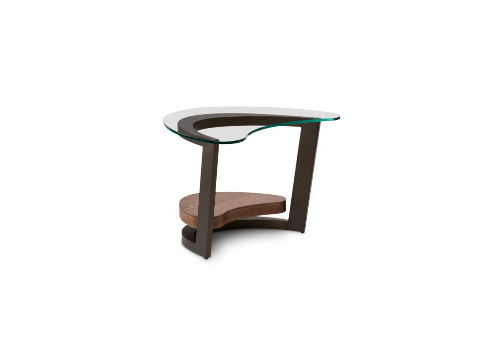 Elite Modern Maui Walnut & Metal Accent Table - Stylish Side Table for Living Room, Bedroom, or Office Decor